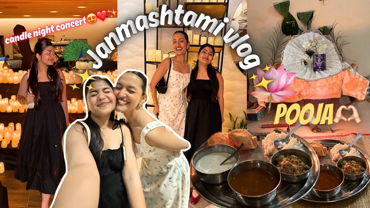 *Janmashtami Vlog* 😍✨🪷🦚 (Went to a *candlelight concert* in Ggn) 📍🪅🍾🕯️|| Tejasvi Rajput || 