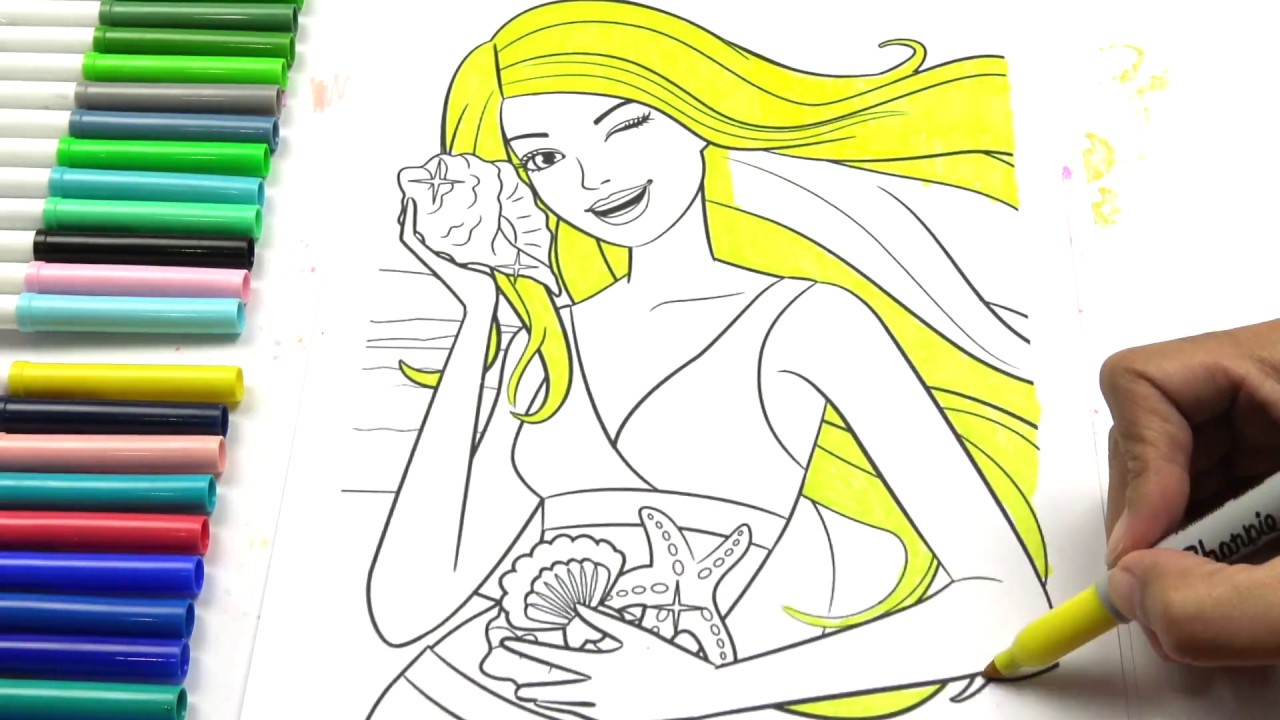 Download ระบายสี บาร์บี้ เที่ยวทะเล | Coloring pages Barbie. - YouTube