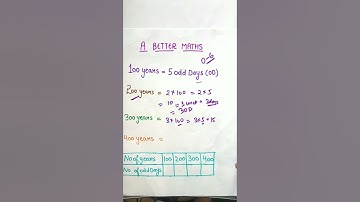 Calculate ODD DAYS in Century years like 200,300,400years #calendar ##odddays #mathshorts #shorts