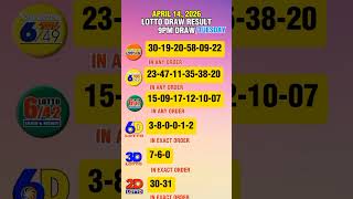 PCSO LOTTO DRAW RESULT 9PM | APRIL 14, 2026