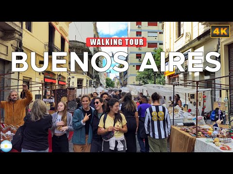 Buenos Aires ARGENTINA🇦🇷 - Walk around The Center of Buenos Aires 4K/60fps Walking Tour