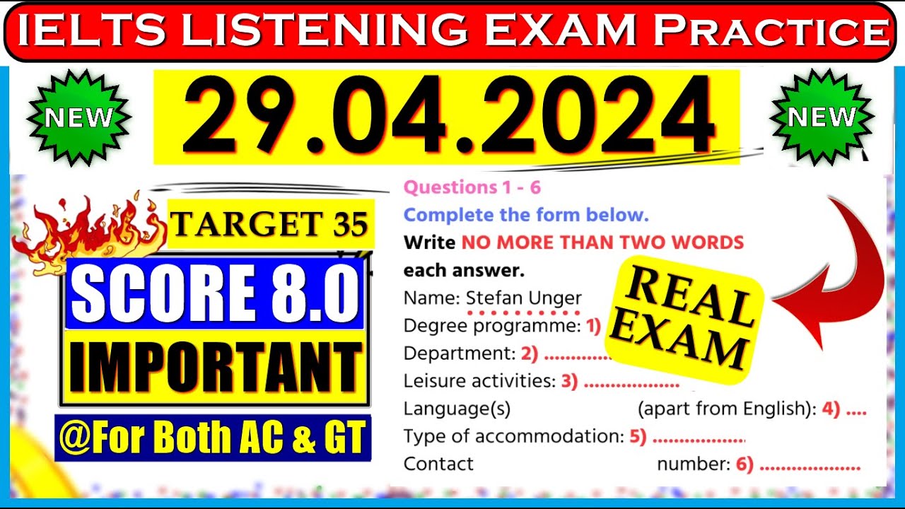 IELTS LISTENING PRACTICE TEST 2024 WITH ANSWERS  29042024