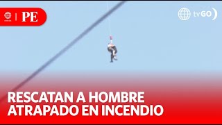 Man rescued from fire | Primera Edición | News Peru