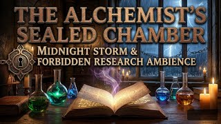Dark Academia Alchemist Tower 🌧️ Immersive Rain & Crackling Fireplace for Study, Focus & Reading
