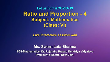 Live Interaction on PMeVIDYA : Ratio and Proportion - 4