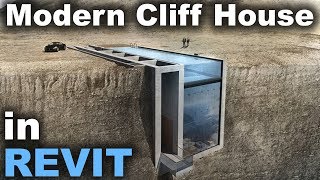 Modern Cliff House in Revit Tutorial (with a pool roof)