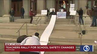 Video: Teachers take their COVID safety protests to the state capitol