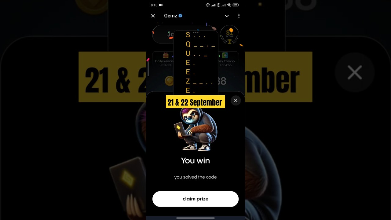 Gemz daily code today 22 September | gemz daily cipher code| gemz morse code September 22
