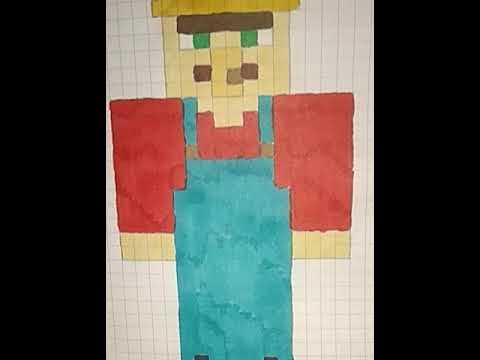 как нарисовать скин Андрей жителя по клеточкам - YouTube