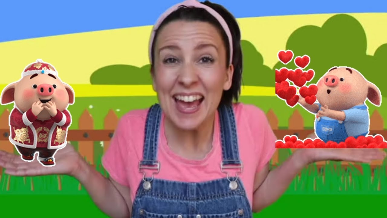 MS Rachel with 3 little pigs and the friendly wolf - bedtime stories learning videos nursery rhymes
