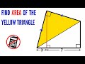 Can you find the area of the yellow triangle  nice geometry problem  math maths