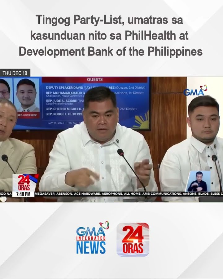 Tingog Party-List, umatras sa kasunduan nito sa PhilHealth at Development Bank of... | 24 Oras