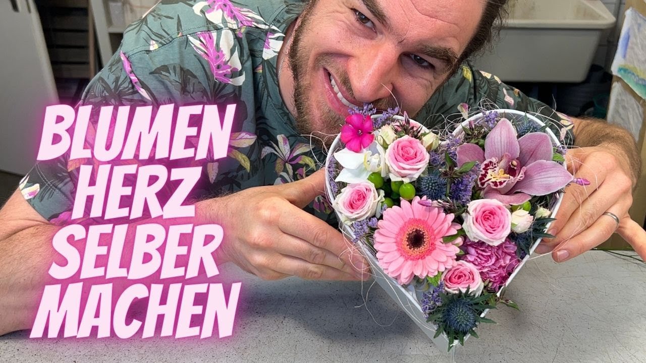 Floristik Anleitung - Blumenherz in einer schale selber machen