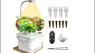 SJZXUV Indoor Herb Garden Growing System Kit, 6 Pods Hydroponics System with LED Grow Light