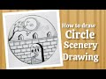 circle scenery drawing\easy shading with pencil drawing#drawing#art#sketch#easydrawing#nature#ideas