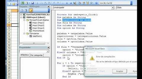 Excel 2003 vba: Formulario escribe una palabra un nº de repeticiones en fila o columna(video 2/2)