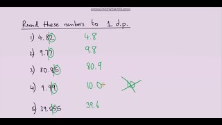 Rounding to 1, 2 and 3 Decimal Places