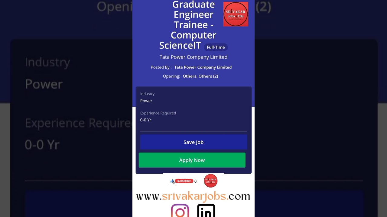 TATA POWER JOB VACANCY 2022 in tamil | IT Jobs