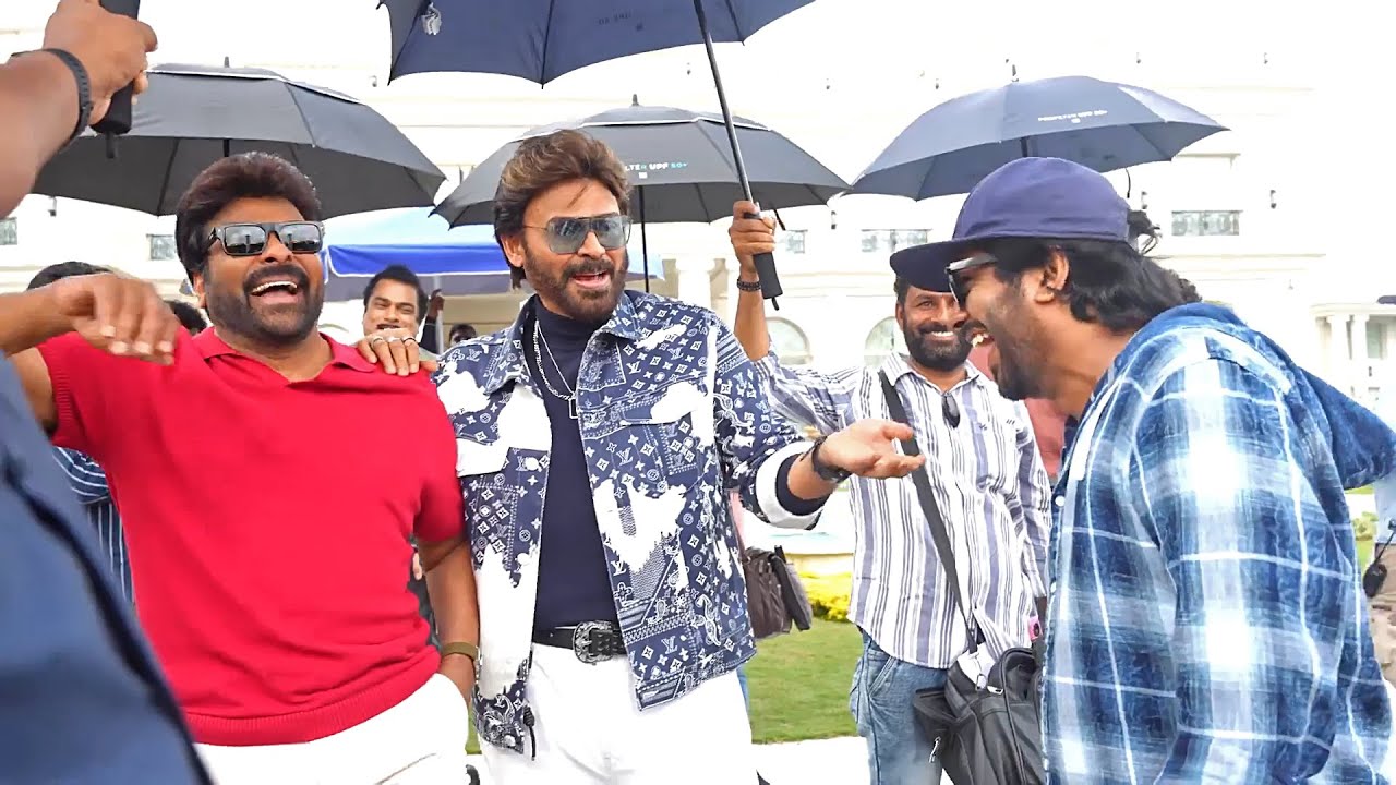 Chiranjeevi And Venkatesh Hilarious Fun At Shooting | Mana Shankara Vara Prasad Garu Making Video