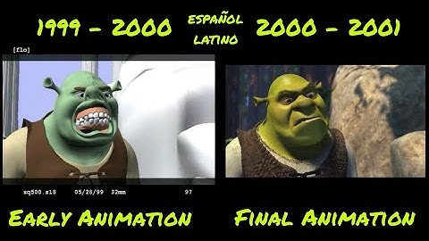 shrek (2001) technical goofs early animation  and final animation en español latino