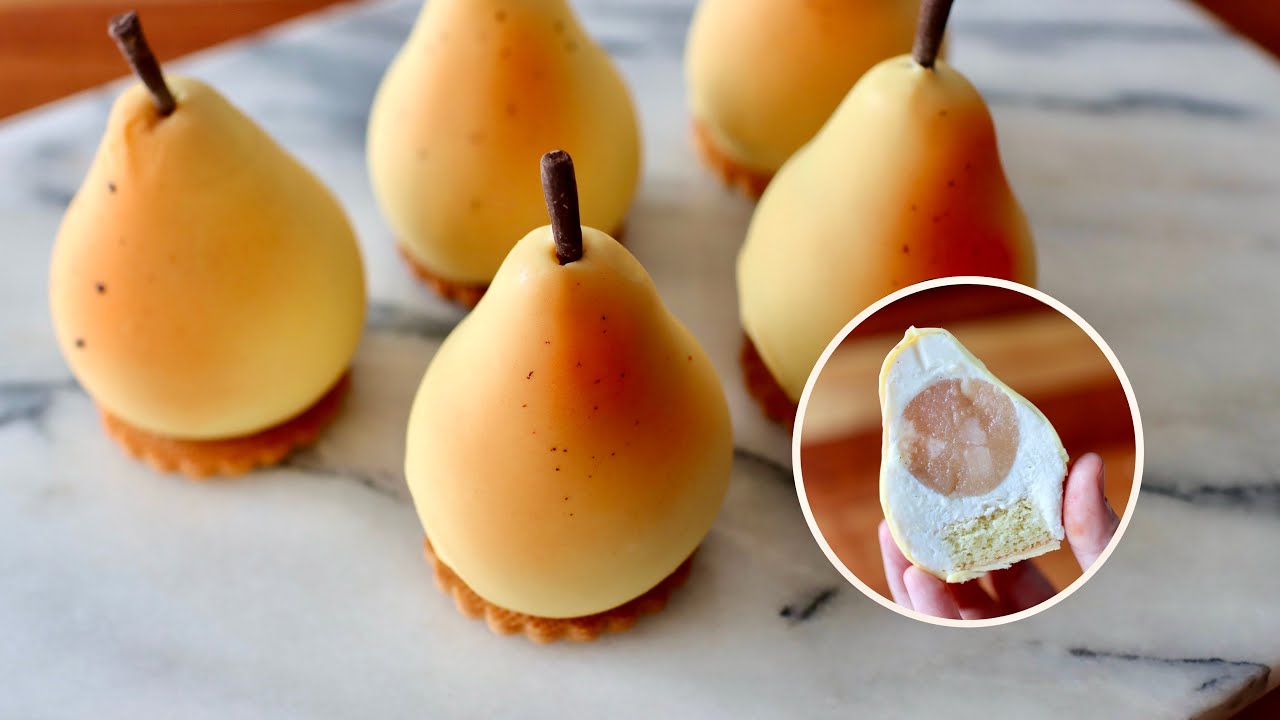 Realistic Pear Mousse Cake 🍐 | Step-by-Step Tutorial