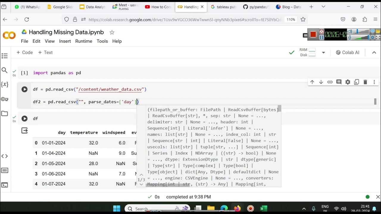 Missing Data Handling - Python Pandas - Data Analytics Tutorial Hindi ... image.