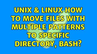 Unix & Linux: How to move files with multiple patterns to specific directory, bash? (3 Solutions!!)