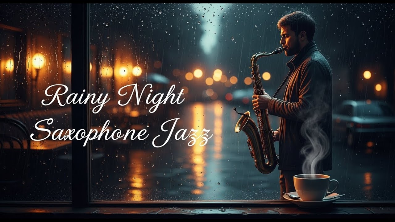 Soothing Rainy Night Jazz Piano 🌧 Sweet Saxophone Jazz - Relaxing Background Music for Sleep