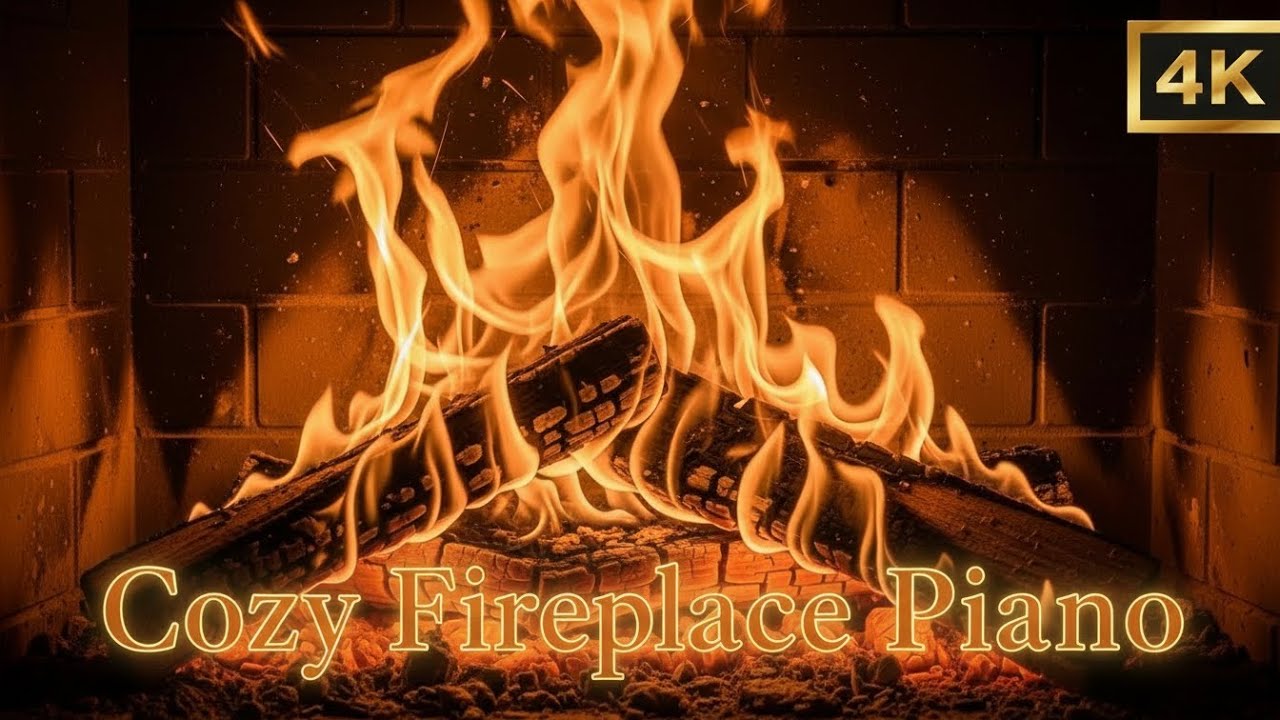 🔴 LIVE Cozy Fireplace Ambience with Soft Piano | Work, Focus & Relax