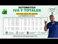 Automatiza IVA y Totales en una Base de Datos con 1000 Registros usando Macros en Excel Cap 64