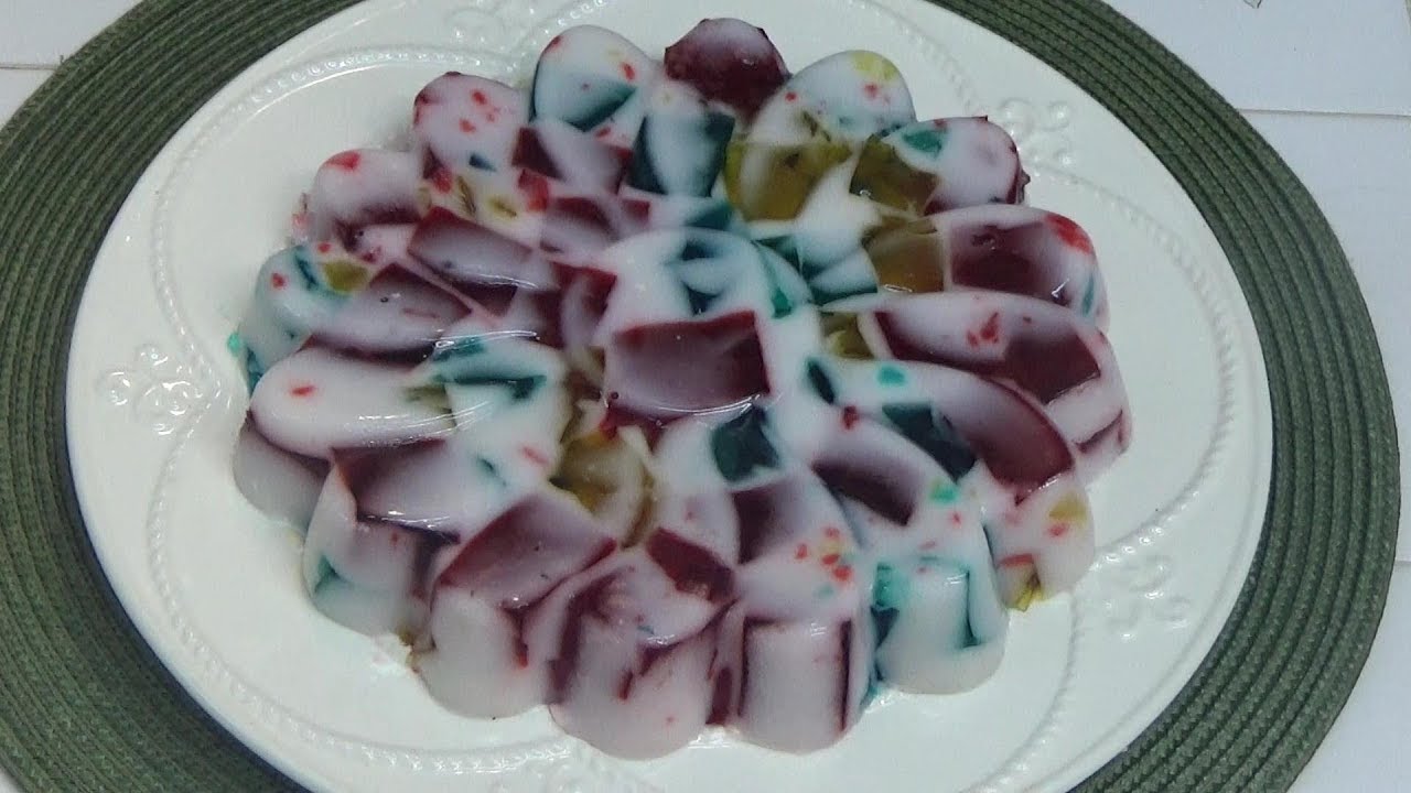 Gelatina de mosaico con leche de coco/ receta super facil y rapida
