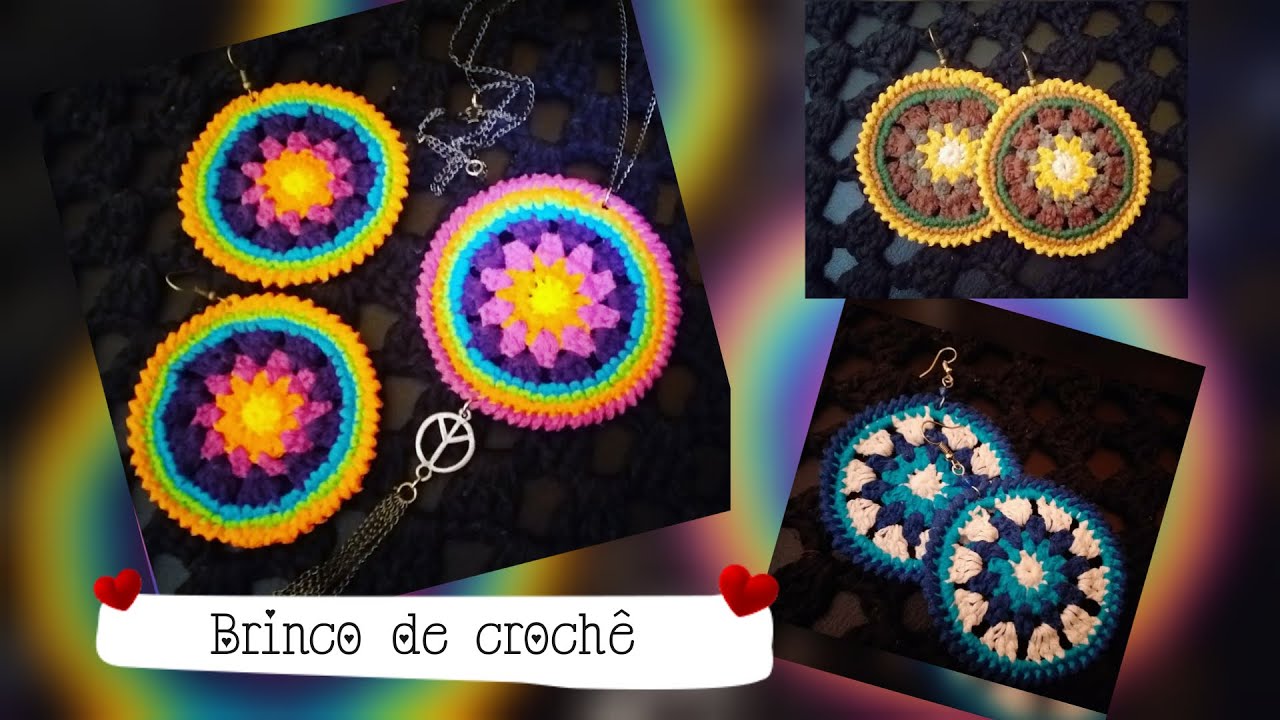 COLAR E BRINCO DE CROCHÊ FÁCIL - CROCHET TUTORIAL PAP 
