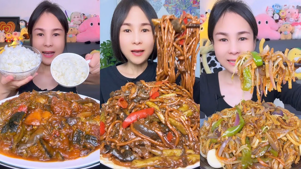 Mukbang Challenge : Eating Spicy 🔥🥵 noodles 🍜 fried tendon noodles rachang #foodie #yummyfood #cook 