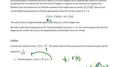 Unit 1 Day 3 Video 4 Local Linearity