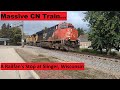 Canadian National Mainline Railroading: A Massive CN Train At Slinger, WIsconsin