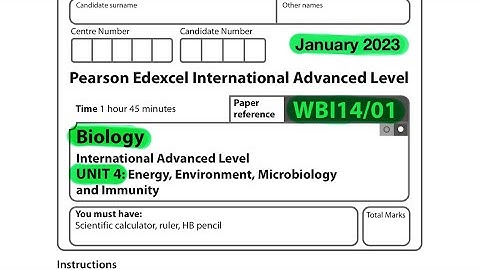 A level | biology | Unit 4 | Edexcel | January 2023