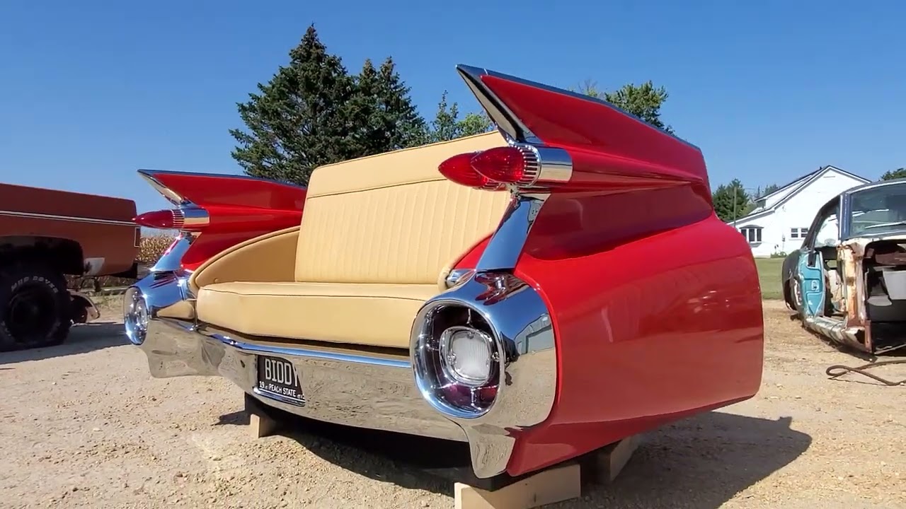 1959 Cadillac car couch! Car Furniture made from real cars.