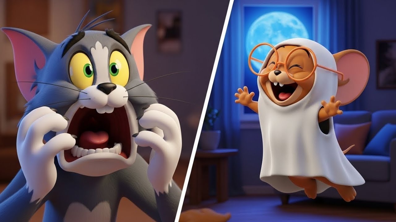 The Tiny Ghost! Jerry's Spooky Prank on Tom"2. Funny & Desi Style: