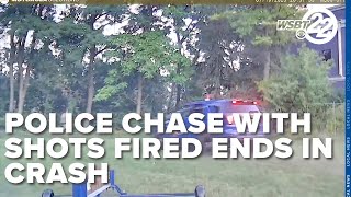 Michigan State Police pursuit with shots fired ends in Indiana in crash