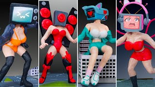 😱 New TV WOMAN, CAMERA WOMAN, SPEAKER WOMAN, MECHA TV WOMAN Love Story with Clay [ Skibidi Toilet ]