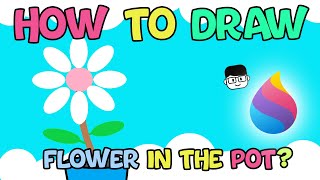 How to draw a Flower in the Pot in Microsoft Paint 3D | Digital Art for Kids screenshot 5