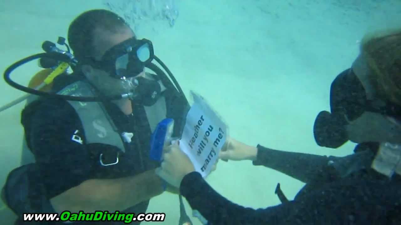 Pete and Heather Underwater Scuba Diving Proposal Hawaii YouTube