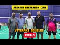 Veterans doubles opens  finals  arshath recreation club  kayalpatnam badmintontournament