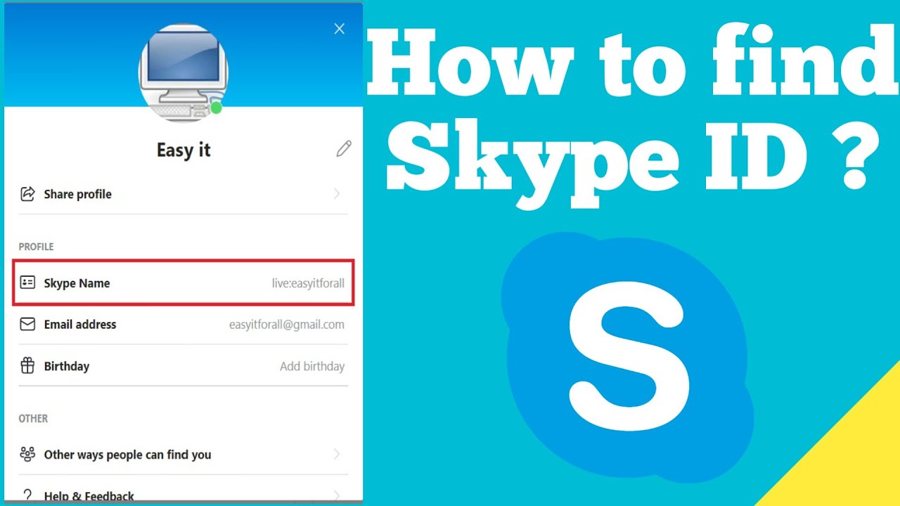 How To Find Your Skype Id Youtube