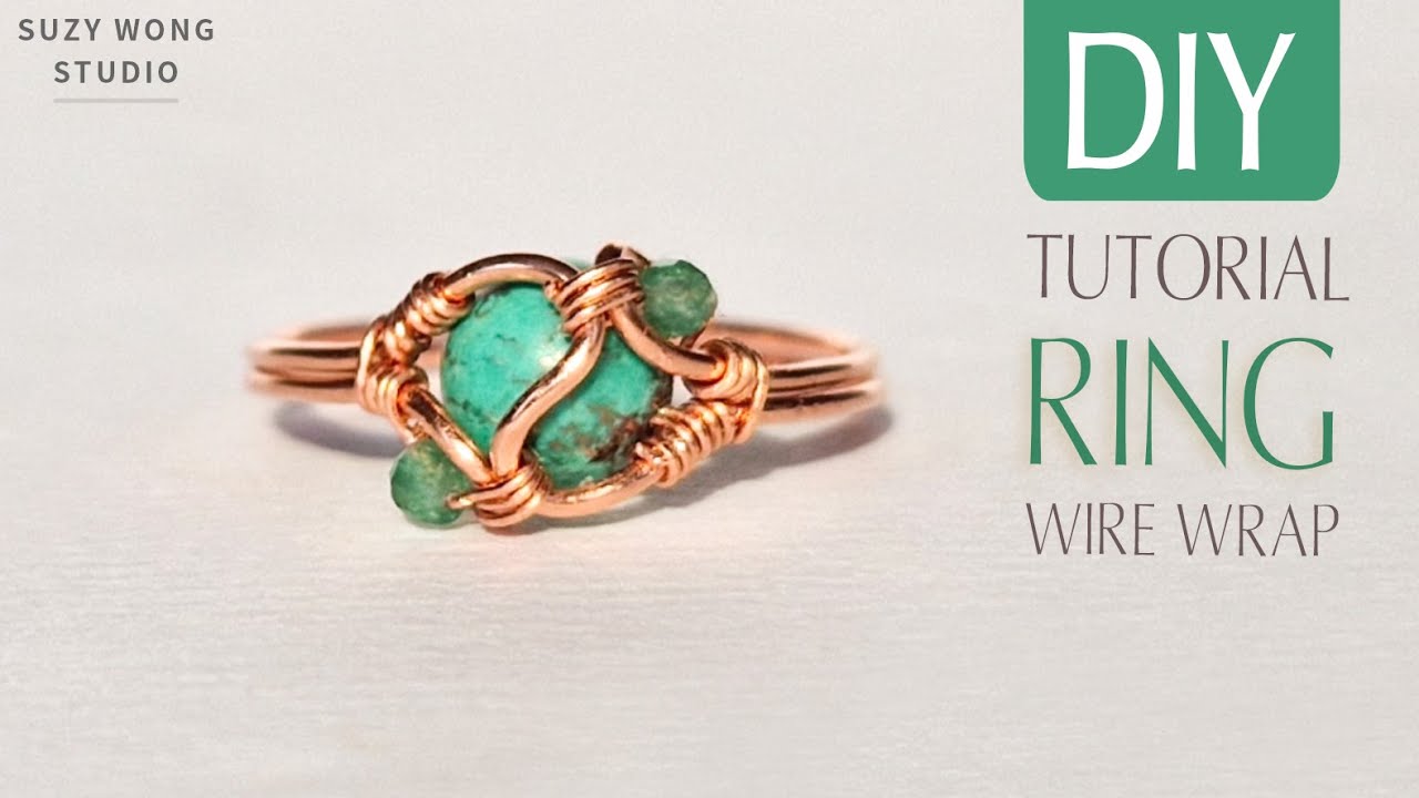 Seamless Turquoise Wire Wrap Ring Tutorial| Easy Ring| DIY Ring| DIY Jewelry| How to make