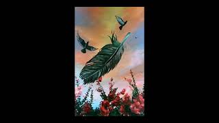 Full Feather. Acrylic Painting | Time Lapse Guide