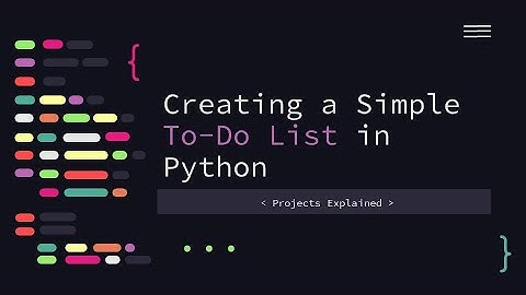 To-Do List in Python | Beginner Python Projects | Projects Explained