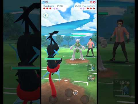 ✨️Mega Greninja VS✨️Mega Mewtwo X Battle in Pokemon Go
