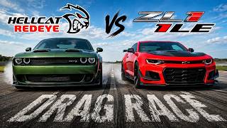 Hellcat Redeye vs Camaro ZL1 1LE – The Ultimate American Muscle Battle! 🔥