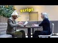Reading a script at a job interview